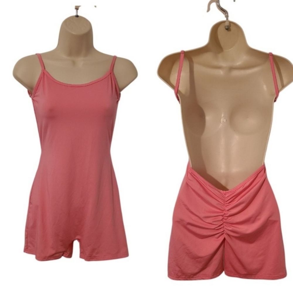 Pink Backless Romper